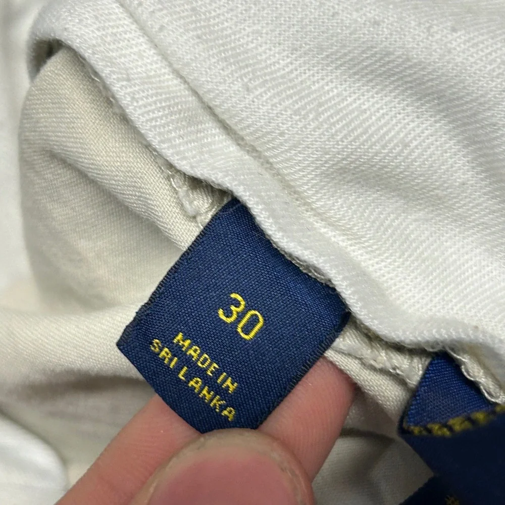 Polo Golf Ralph Lauren Shorts Beige Mens 30 Chino Flat Front Plaid Crest Logo